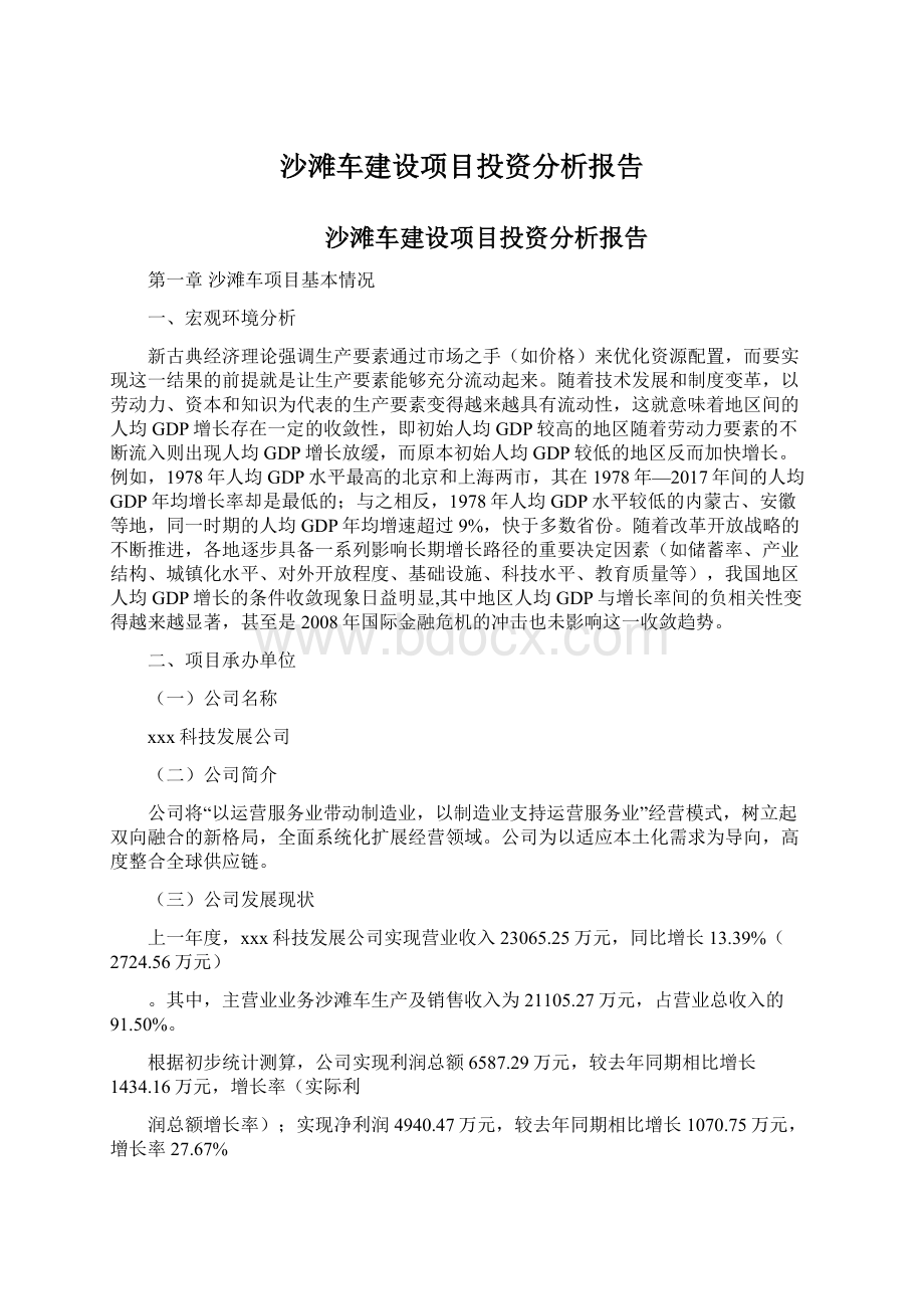 沙滩车建设项目投资分析报告.docx_第1页