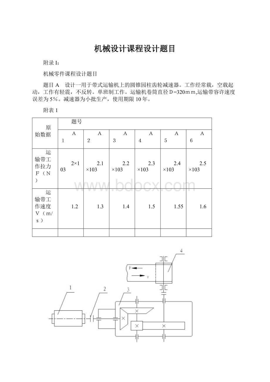 机械设计课程设计题目Word文档格式.docx