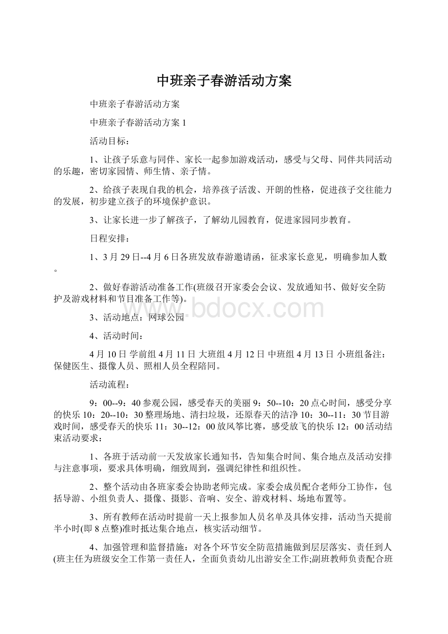 中班亲子春游活动方案文档格式.docx