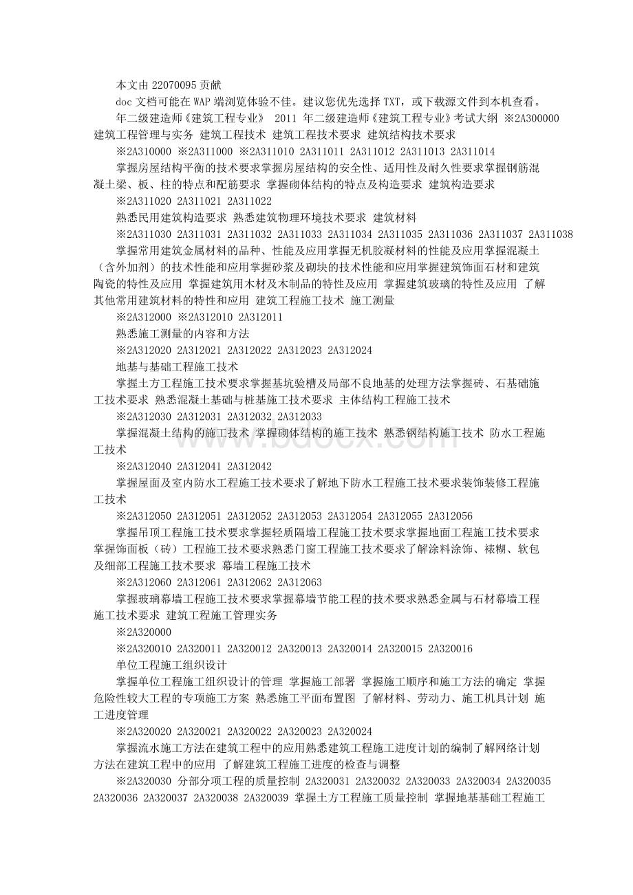 二级建造师建筑工程专业考试大纲_精品文档Word文档格式.doc