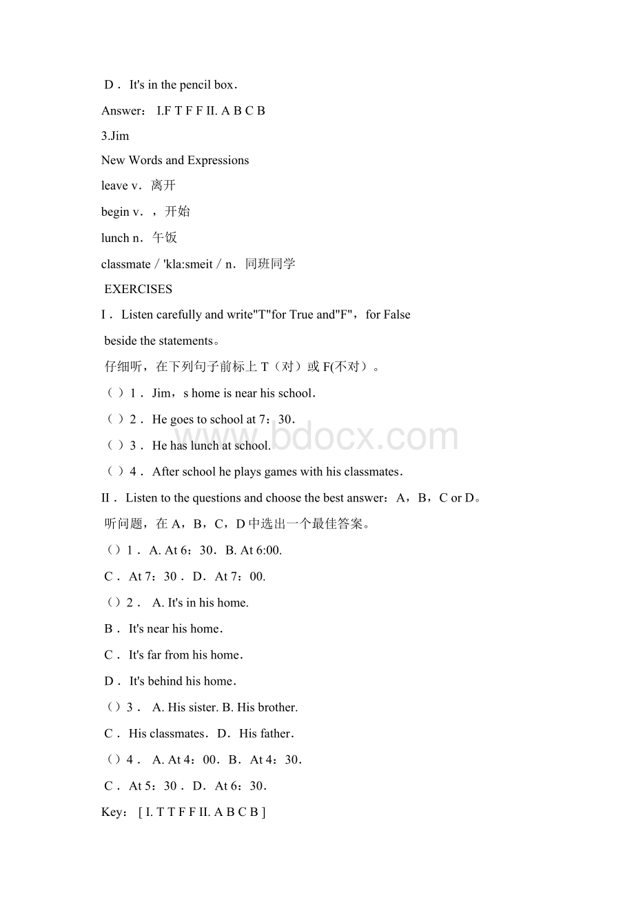 最新小学英语听力100篇配套习题及答案.docx_第3页