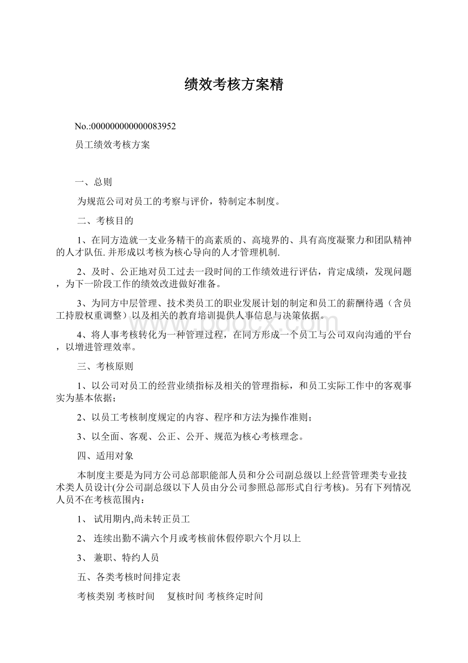 绩效考核方案精Word格式.docx