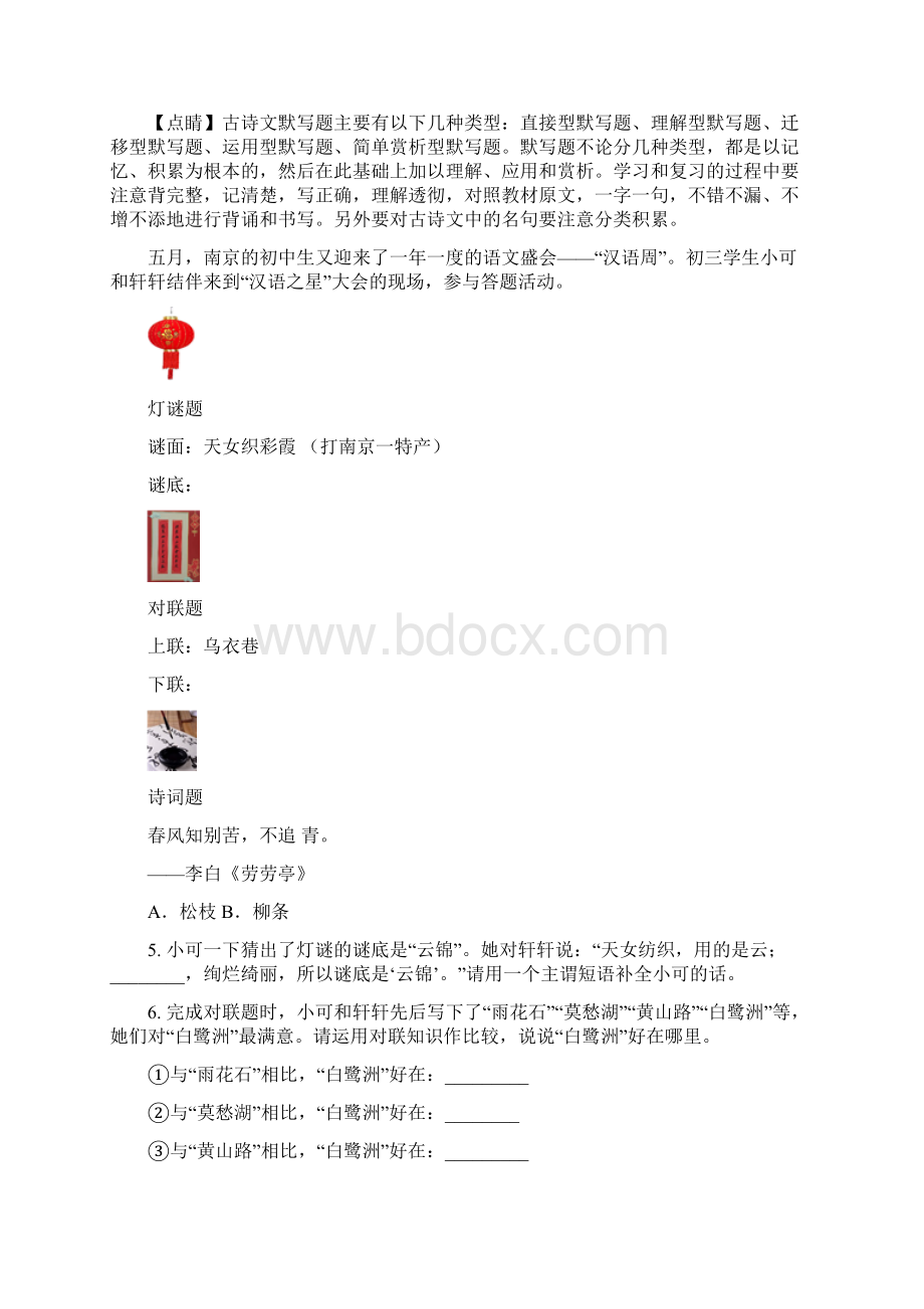 精品解析江苏省南京市中考语文试题精编版解析版Word格式.docx_第3页