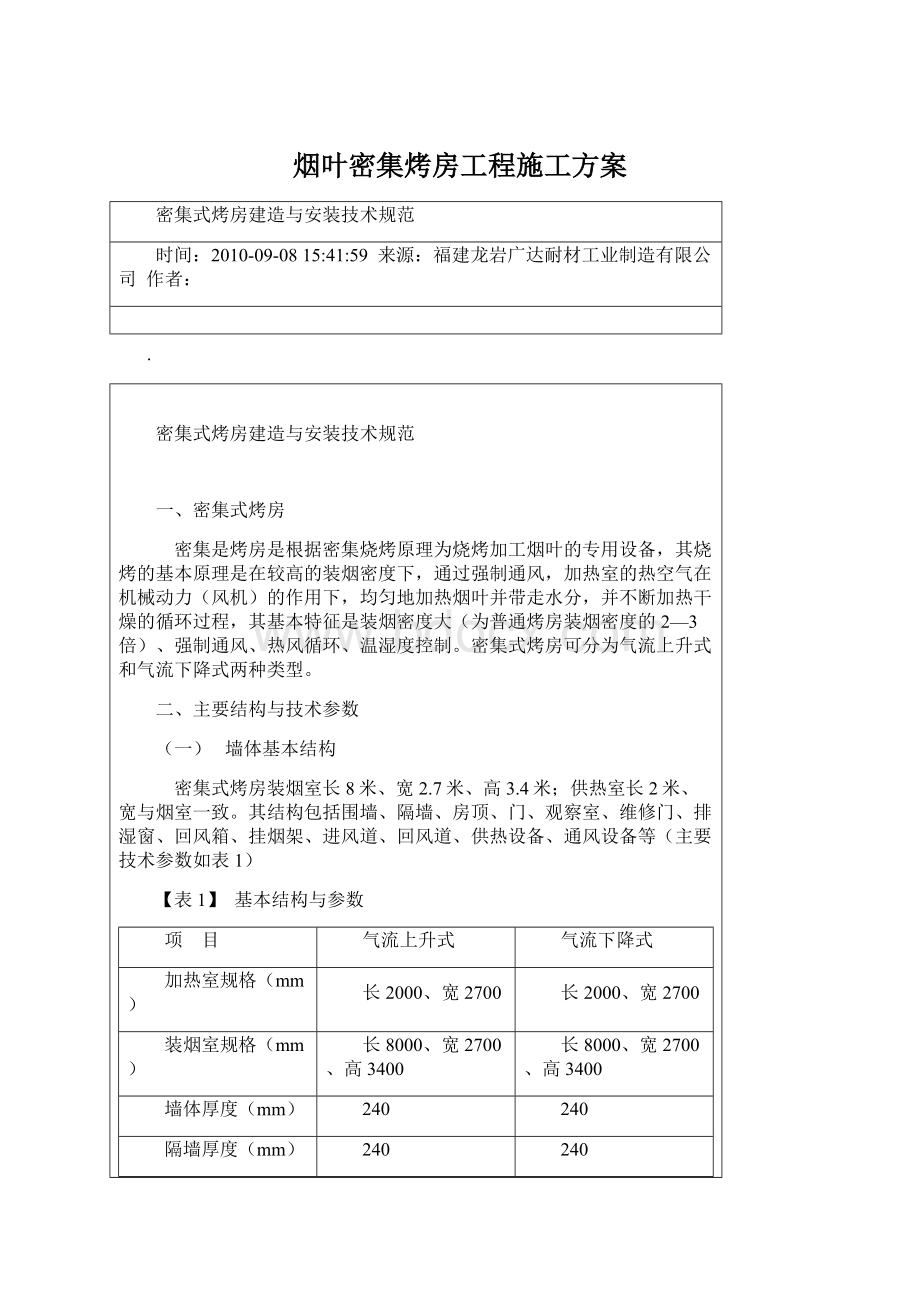 烟叶密集烤房工程施工方案.docx