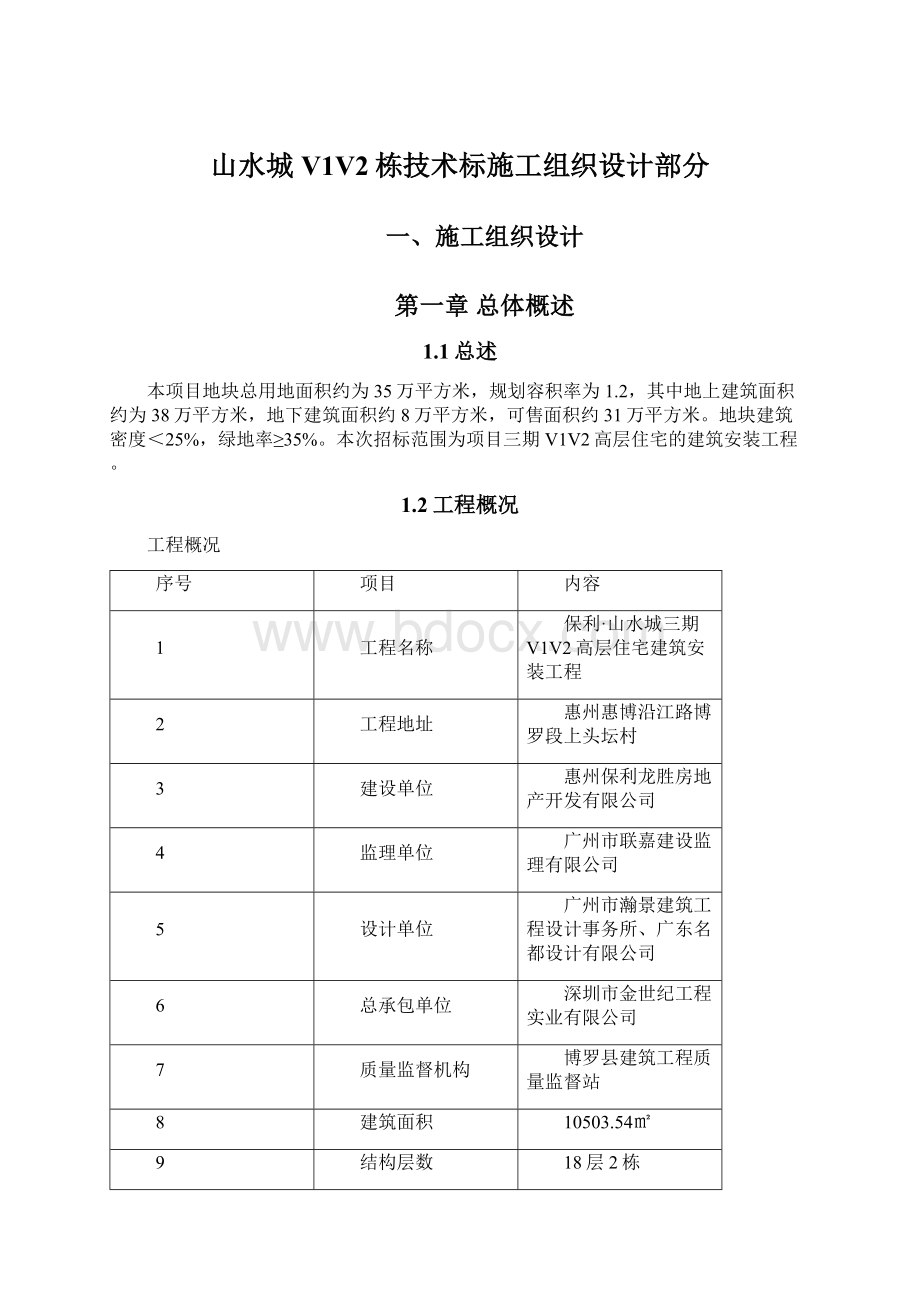 山水城V1V2栋技术标施工组织设计部分.docx_第1页