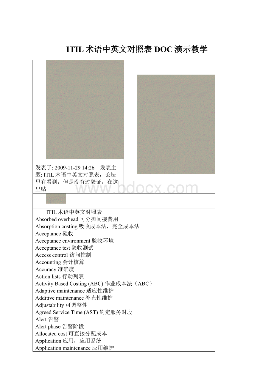 ITIL术语中英文对照表DOC演示教学.docx