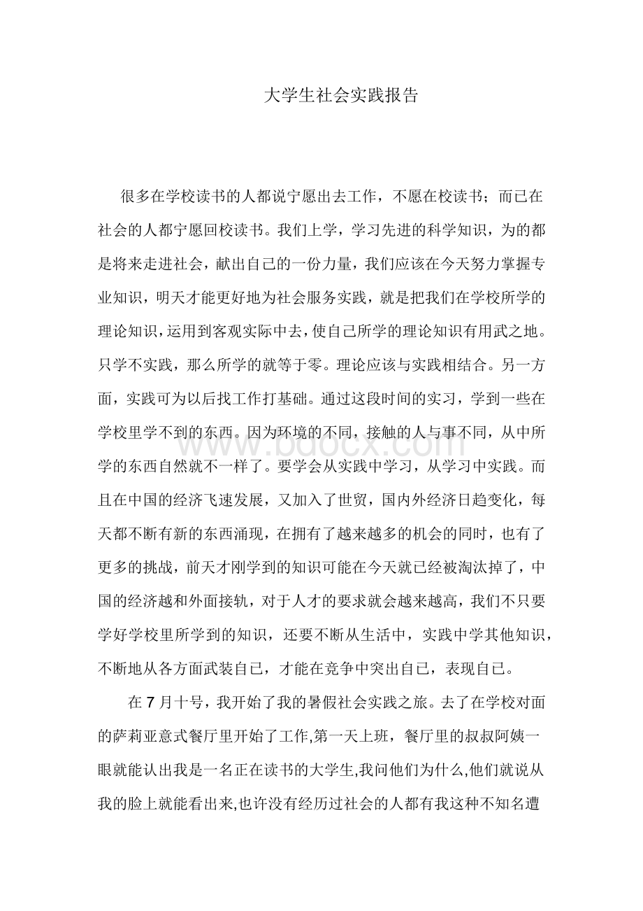 大学生社会实践报告Word文档格式.docx