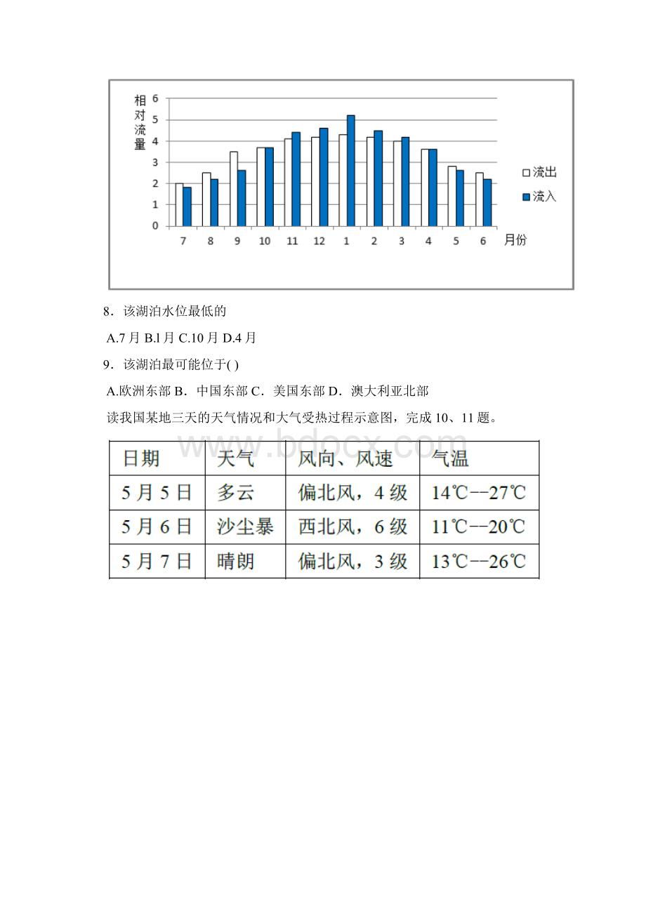 学年浙江省温州市十五校联合体高二下学期期末联考地理试题Word版附答案.docx_第3页