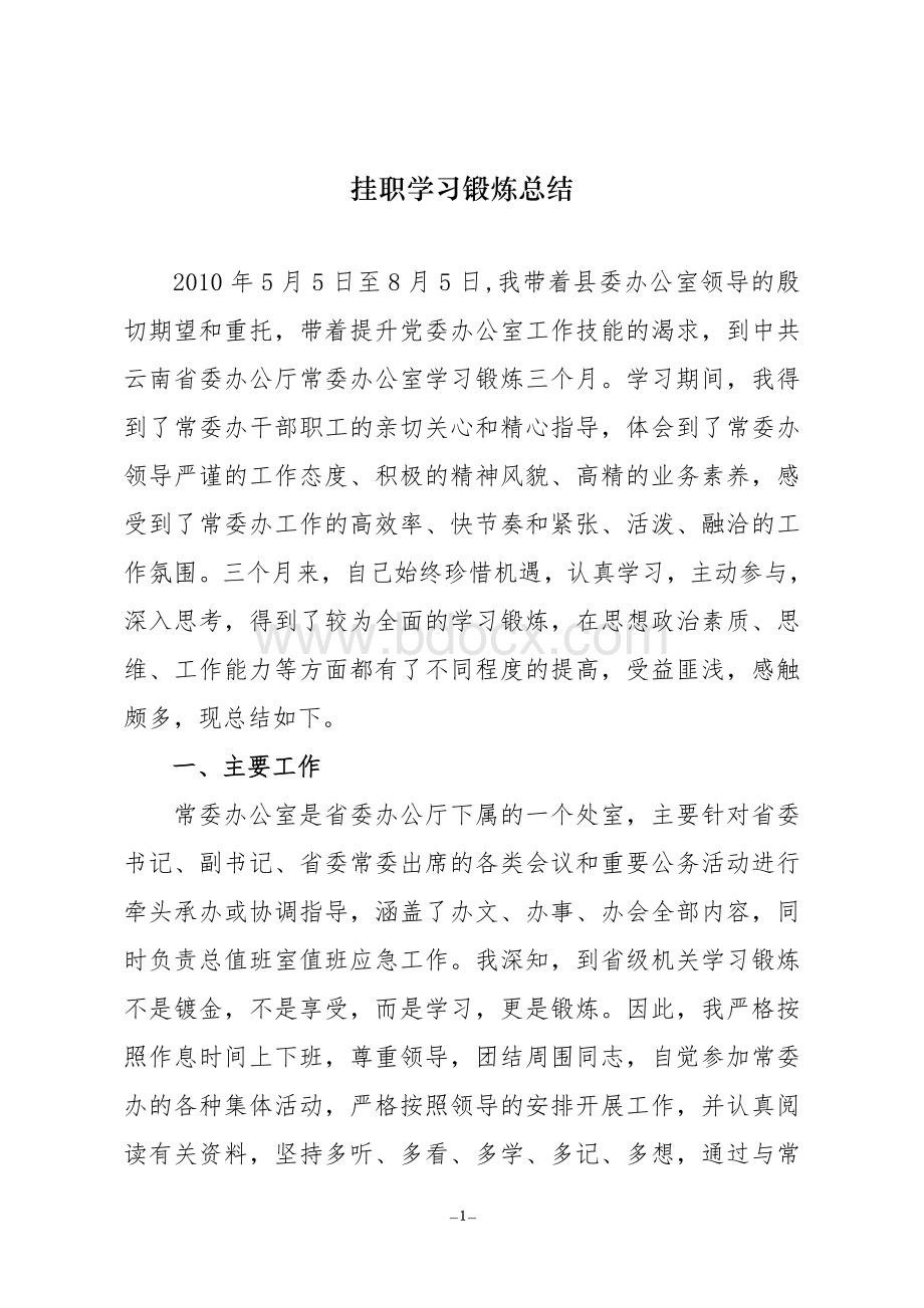 挂职学习锻炼总结文档格式.doc