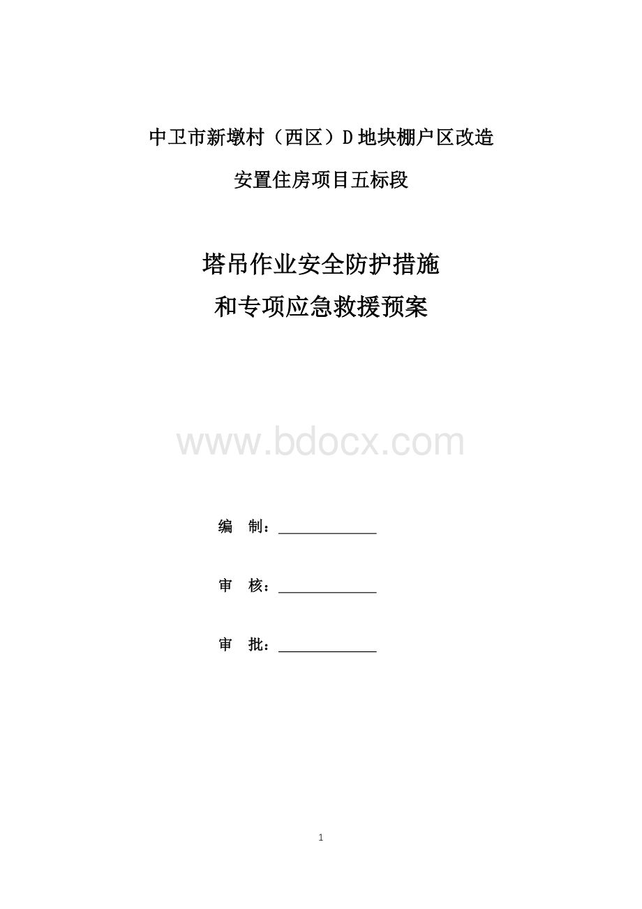 塔吊作业安全防护措施和专项应急救援预案Word格式.docx_第1页