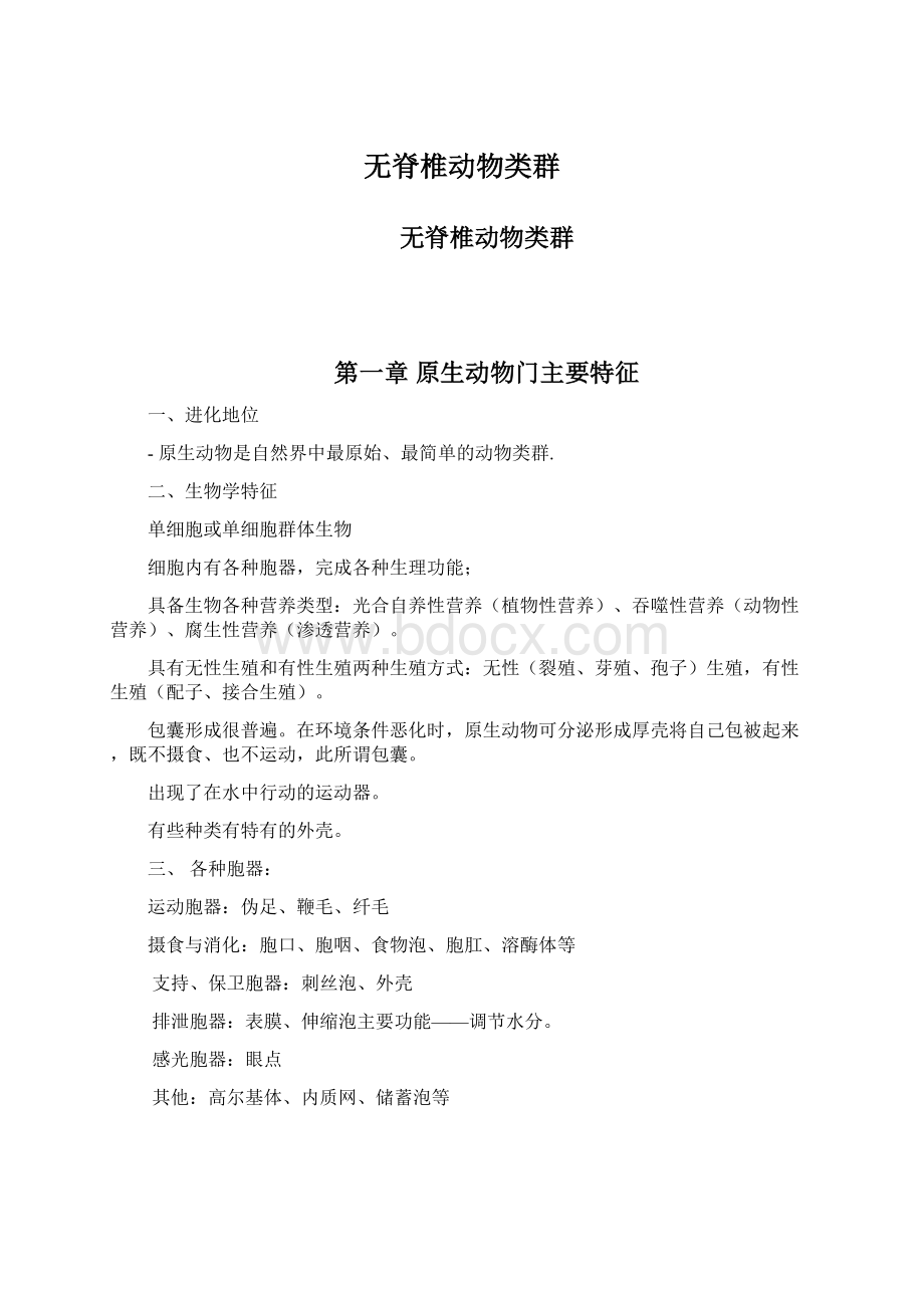 无脊椎动物类群Word文档下载推荐.docx