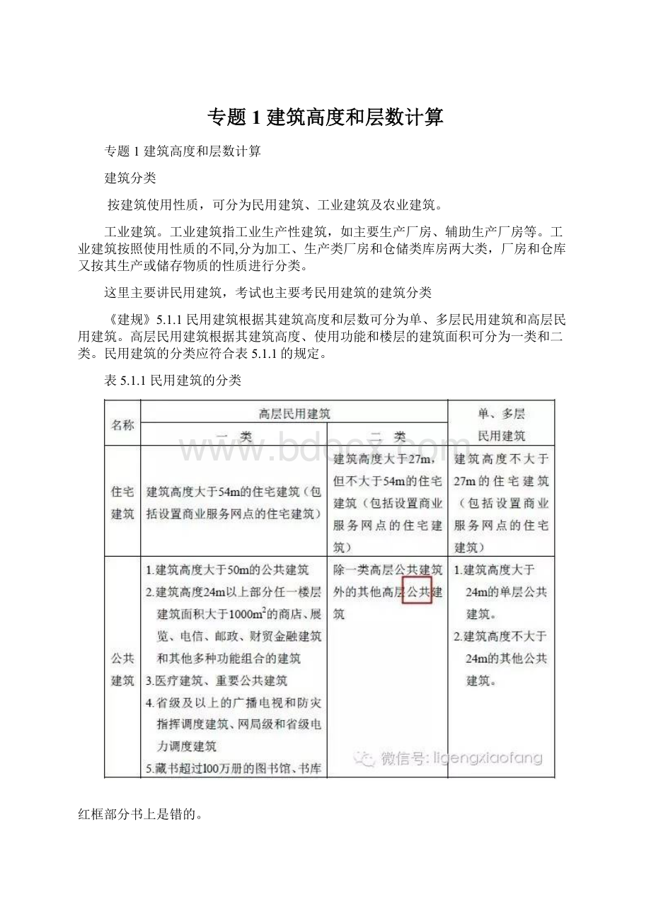 专题1 建筑高度和层数计算.docx