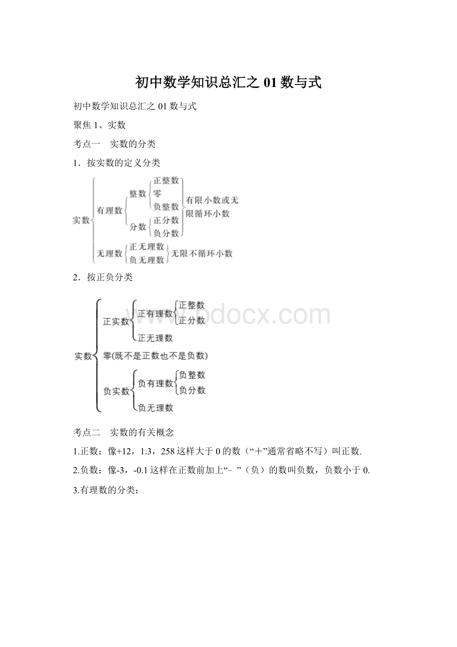 初中数学知识总汇之 01数与式Word文档格式.docx