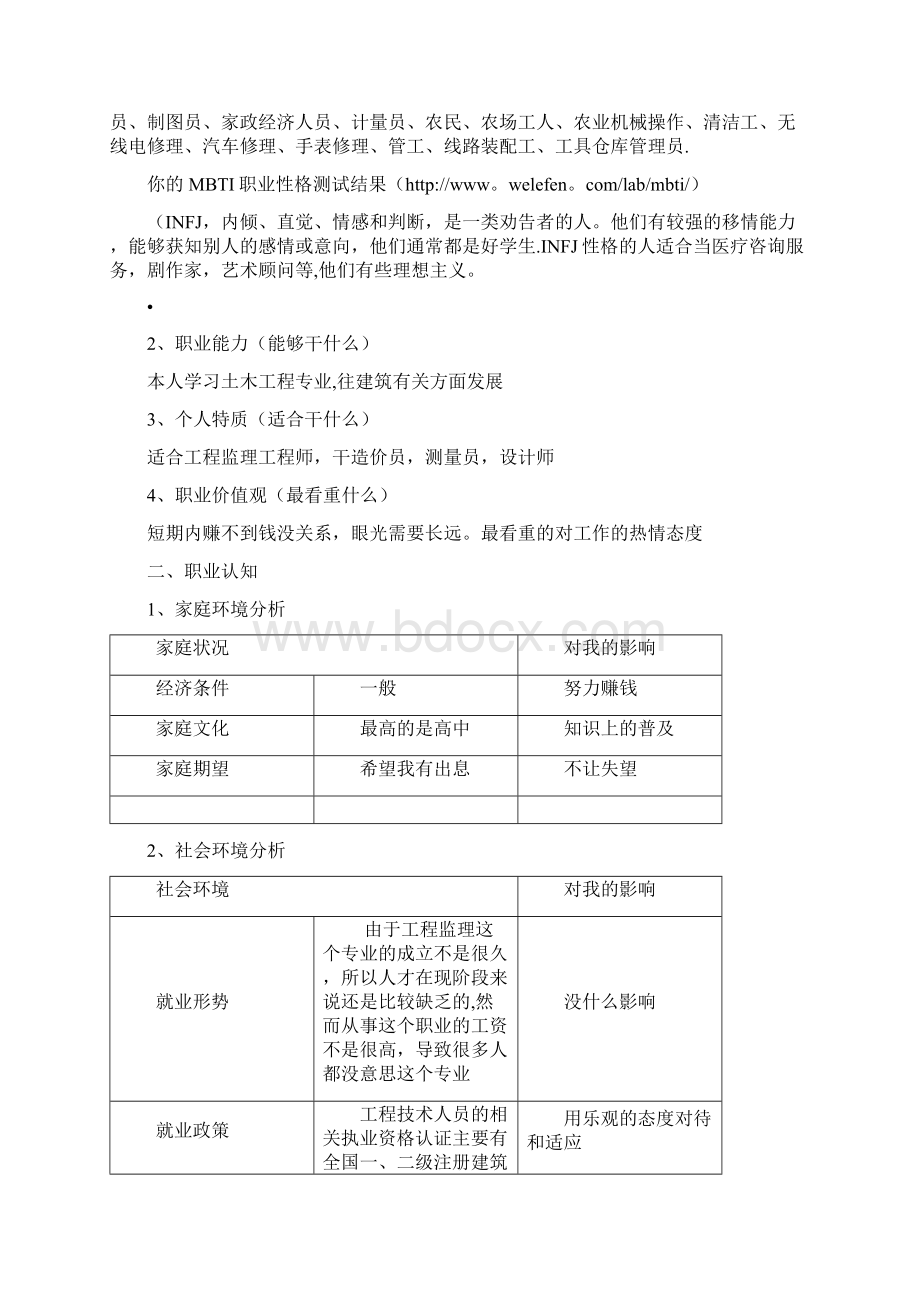 土木系专业职业生涯规划书.docx_第2页