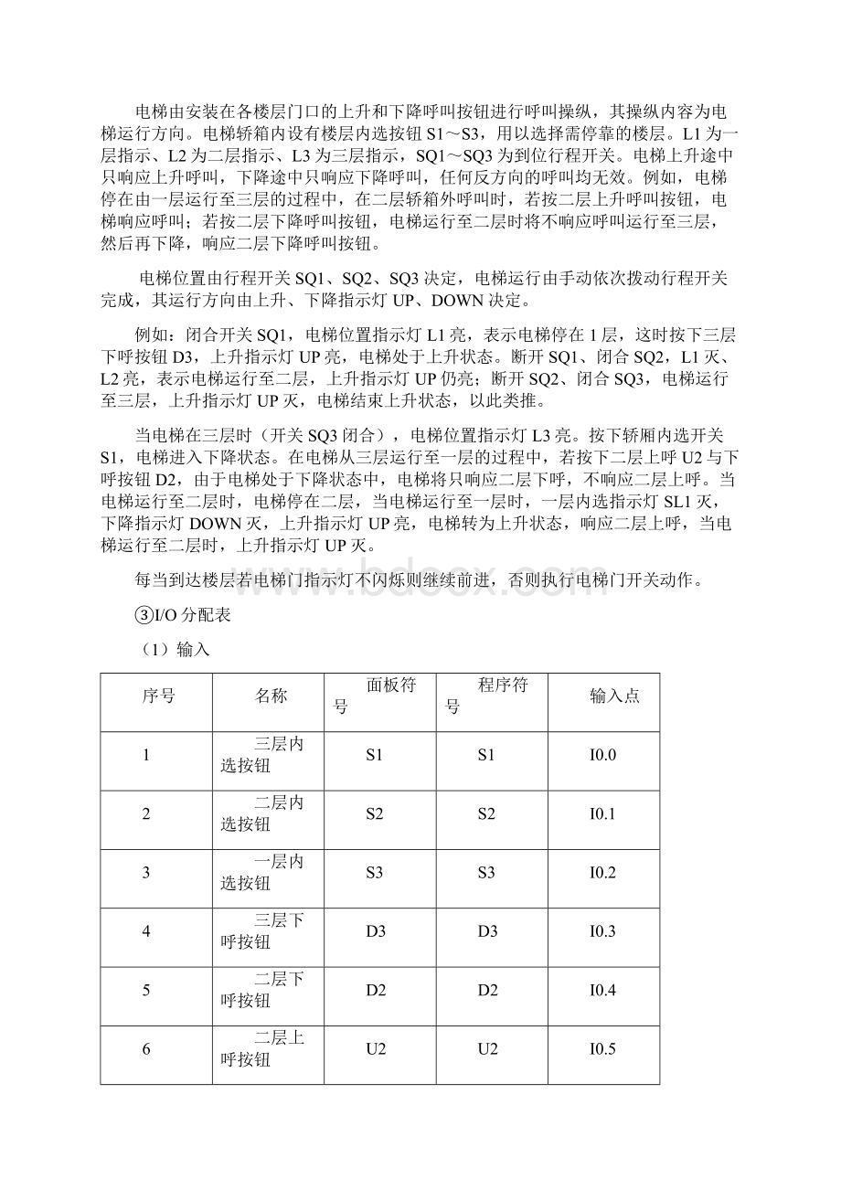 PLC课程设计三层电梯控制系统Word文件下载.docx_第2页