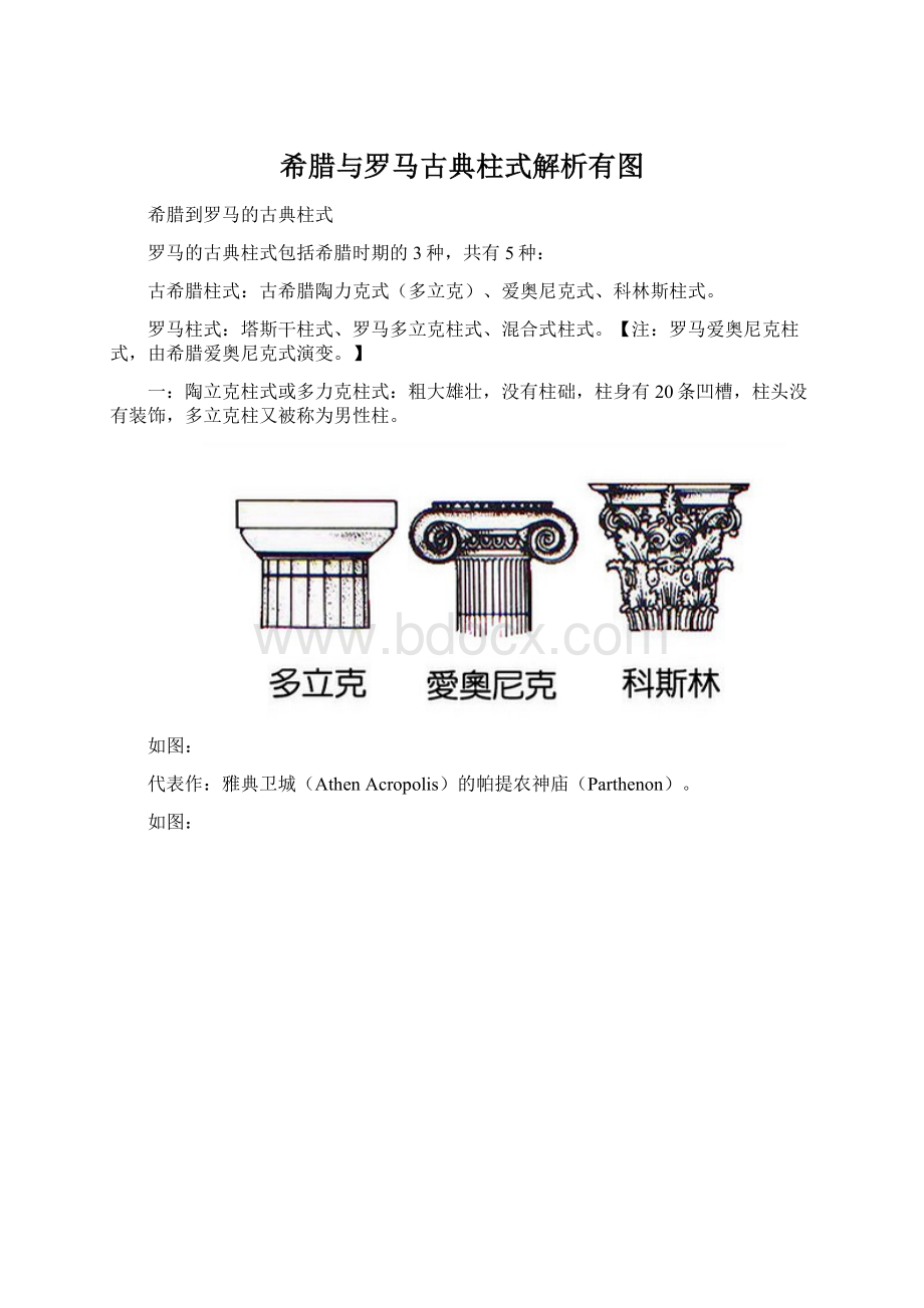 希腊与罗马古典柱式解析有图Word文档下载推荐.docx_第1页