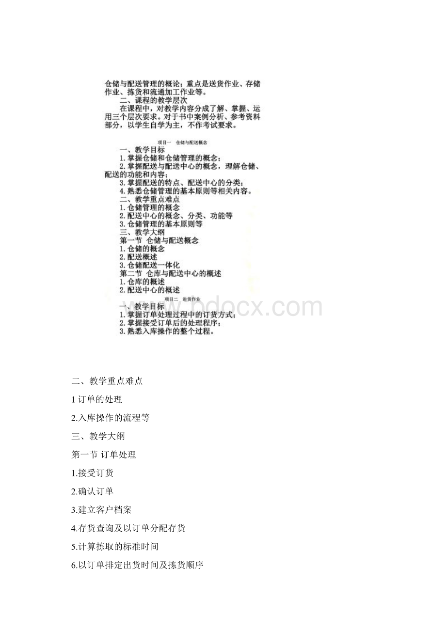 《仓储与配送管理》教学参考大纲.docx_第2页