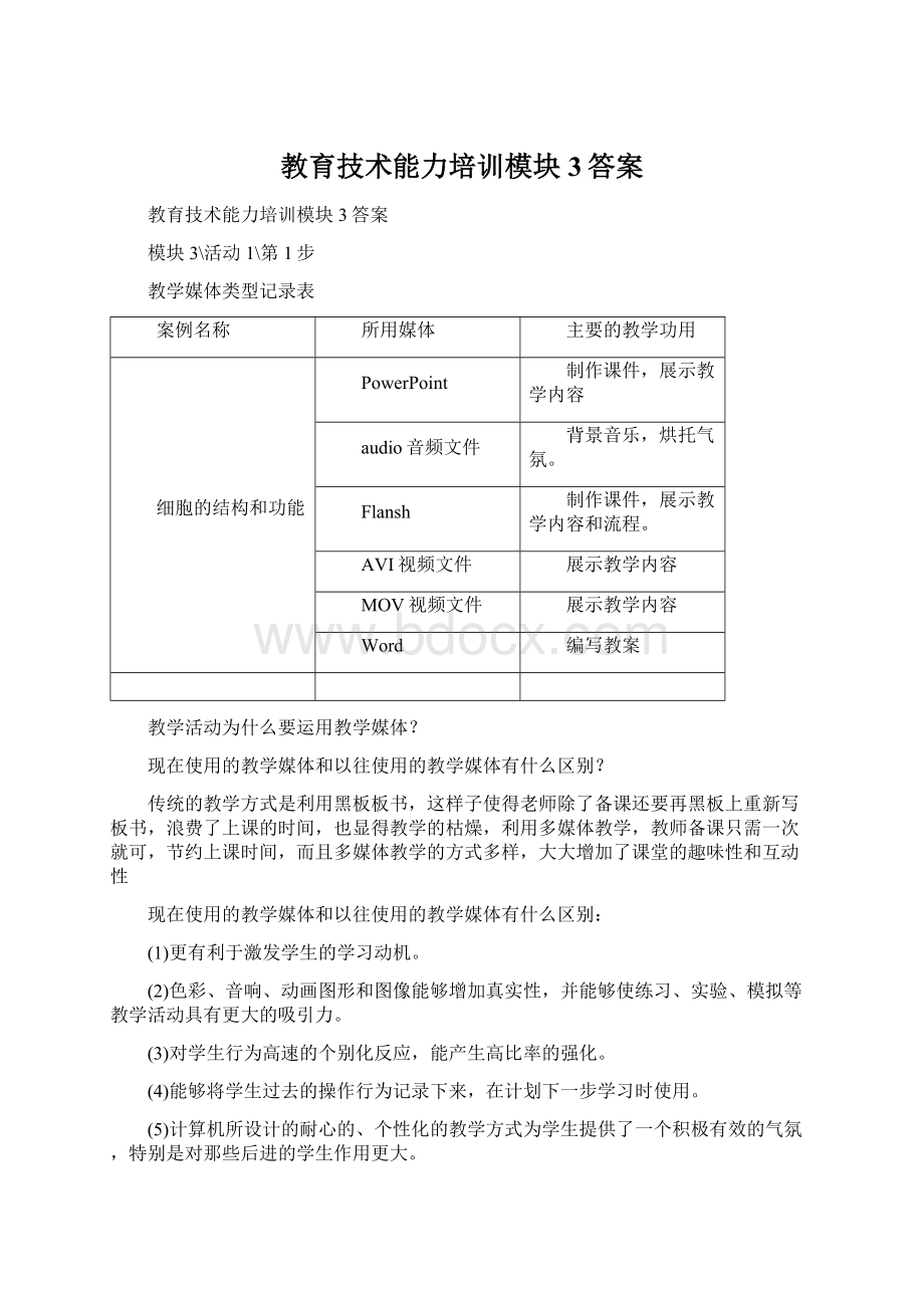 教育技术能力培训模块3答案Word文件下载.docx