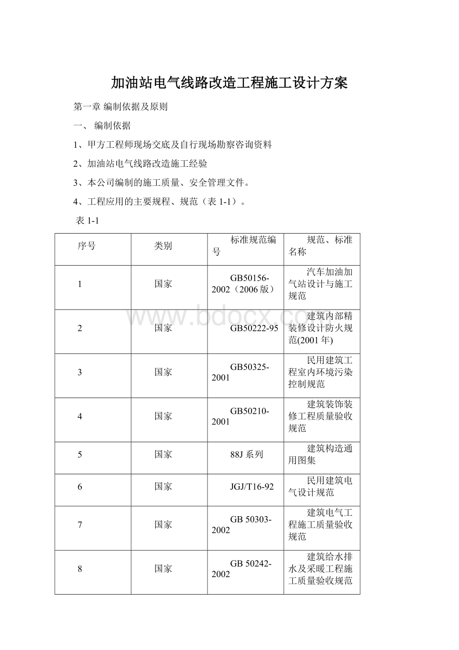 加油站电气线路改造工程施工设计方案.docx