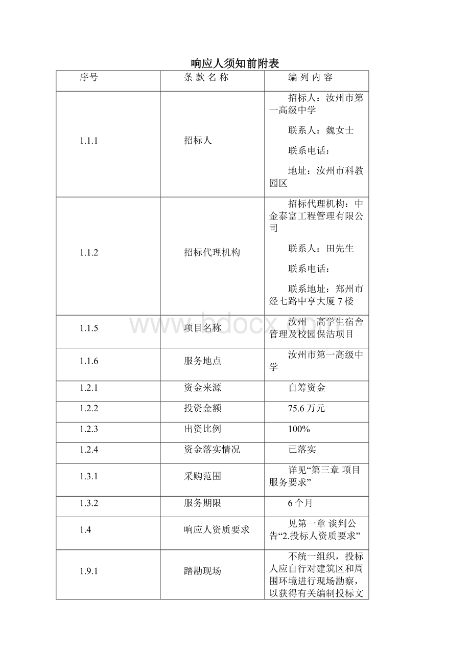 汝州一高学生宿舍管理及校园保洁项目Word格式.docx_第3页