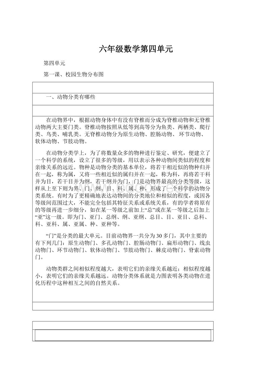 六年级数学第四单元Word格式.docx_第1页