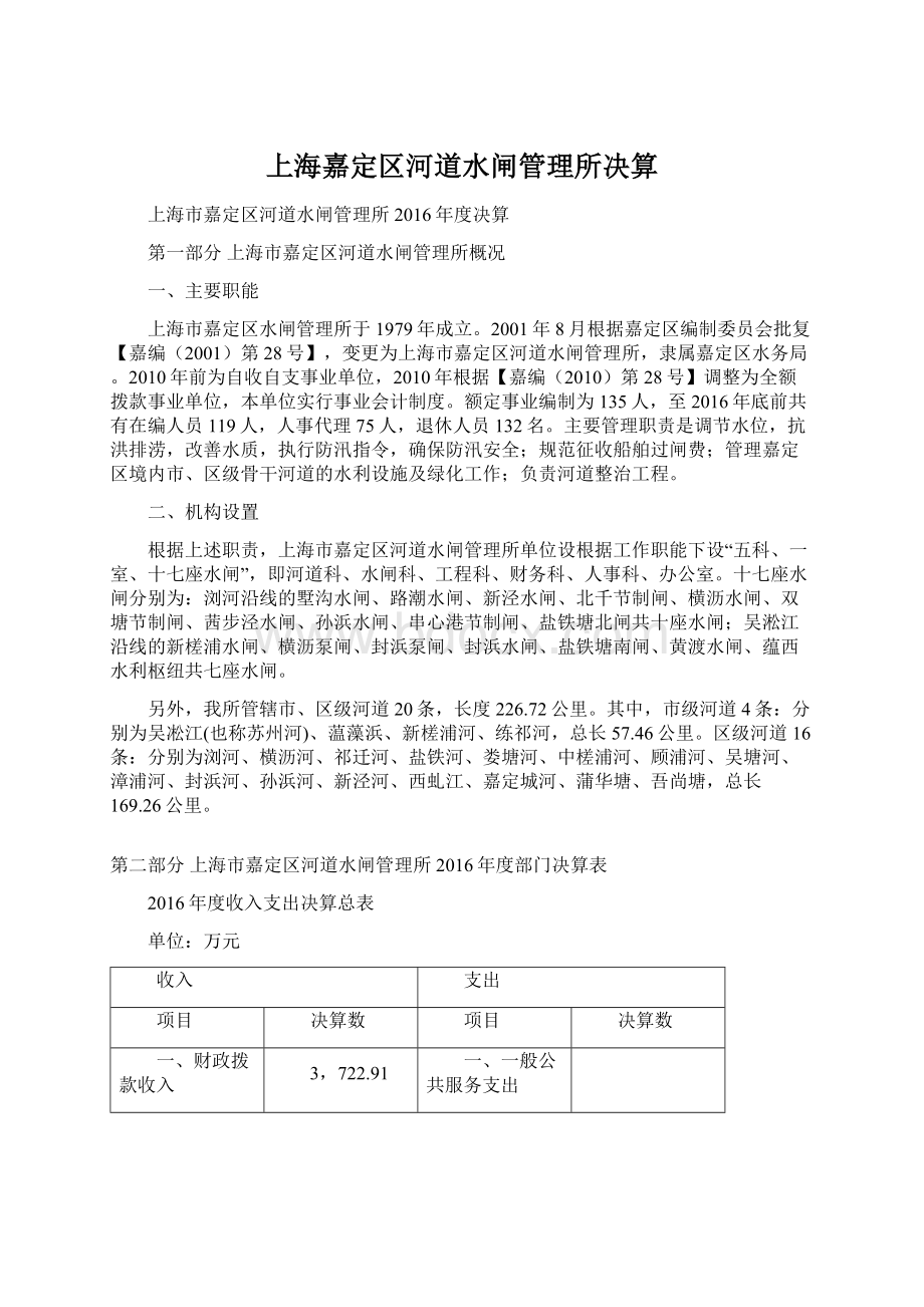 上海嘉定区河道水闸管理所决算.docx_第1页