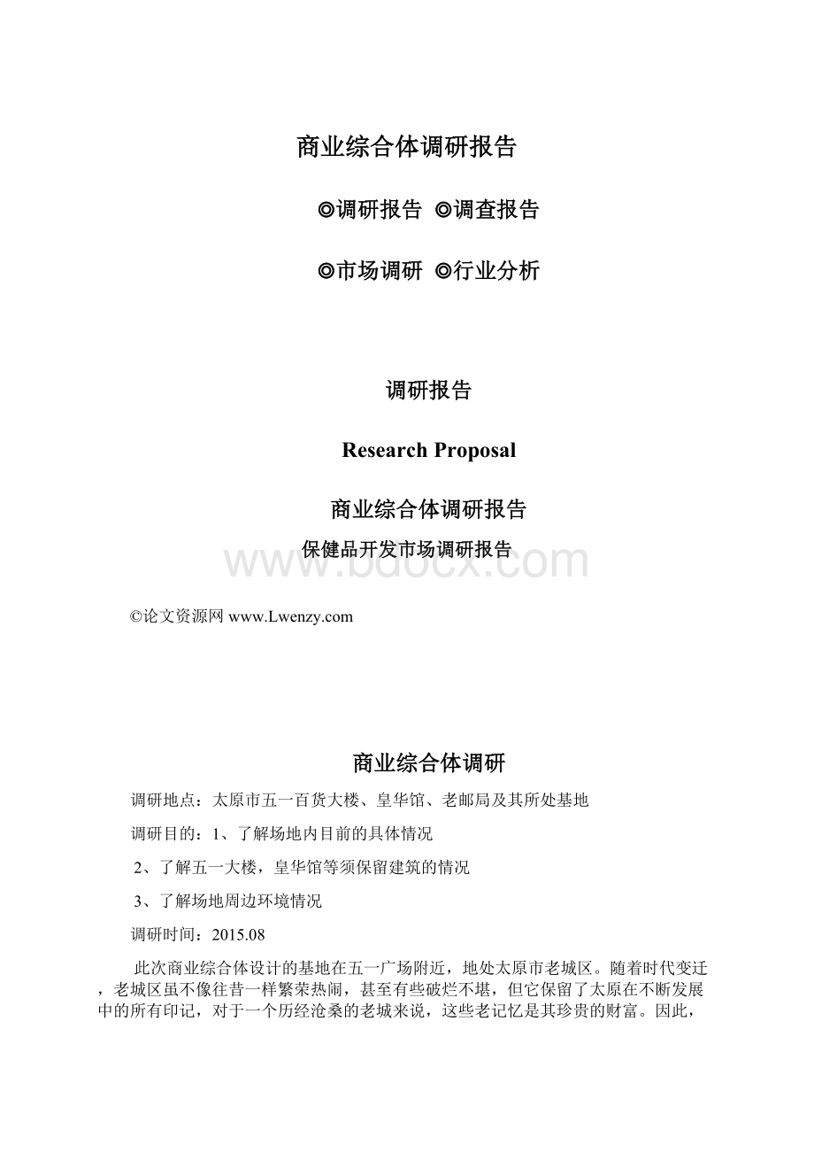 商业综合体调研报告文档格式.docx