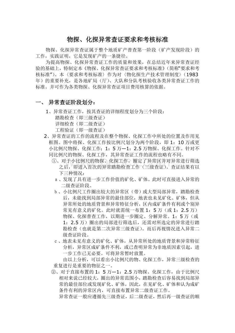 物探化探异常查证要求和考核标准_精品文档.doc_第1页