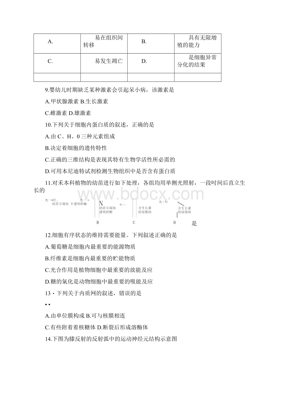 浙江省学考生物试题Word文件下载.docx_第2页