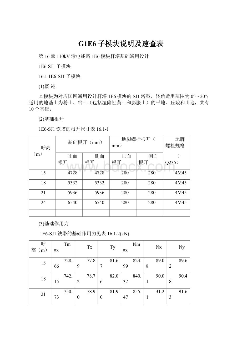 G1E6子模块说明及速查表.docx