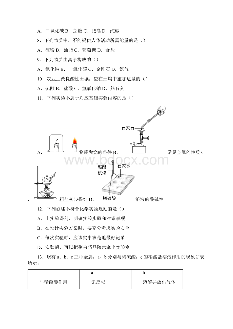 初中毕业升学考试辽宁沈阳卷化学.docx_第2页