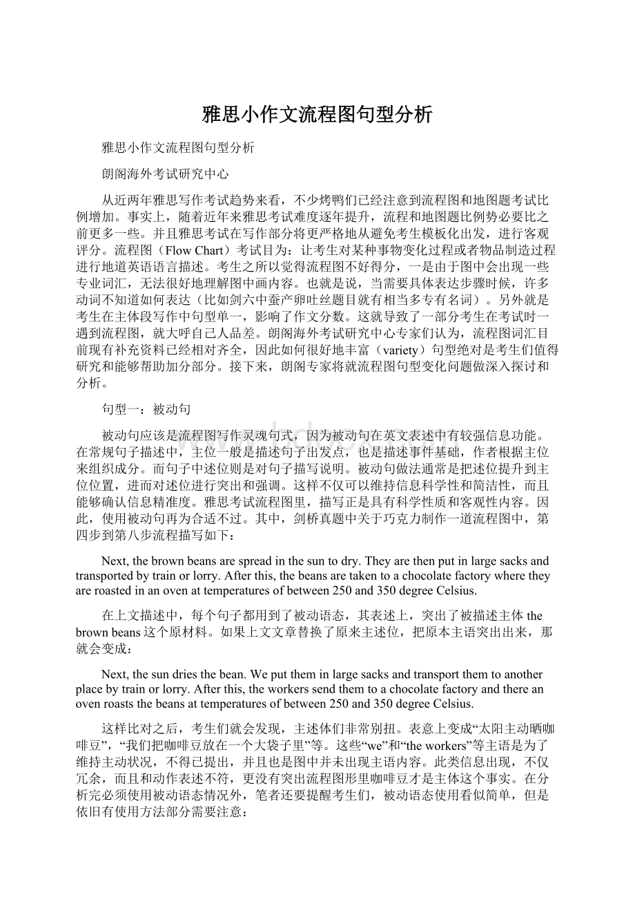 雅思小作文流程图句型分析.docx