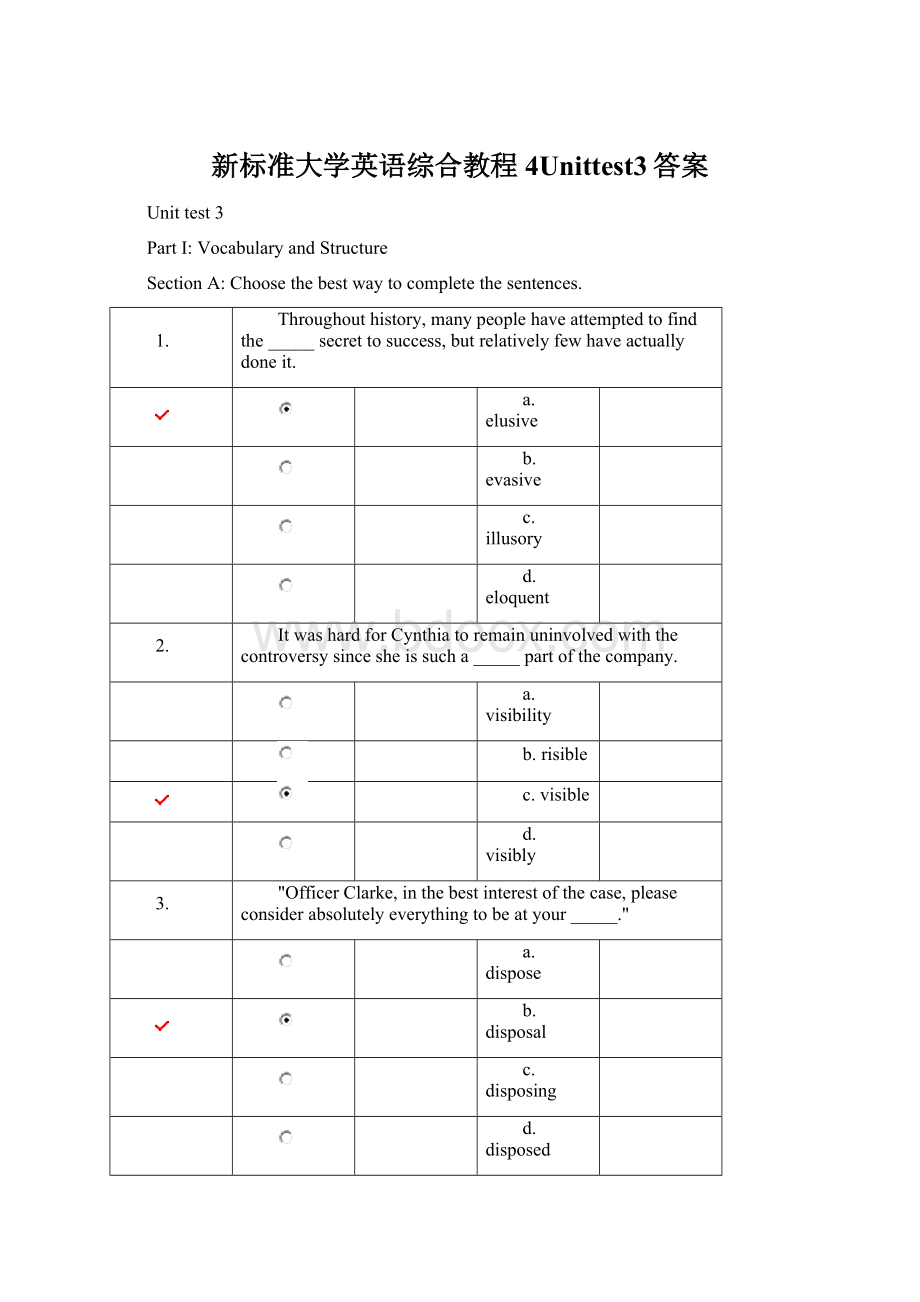 新标准大学英语综合教程4Unittest3答案.docx_第1页