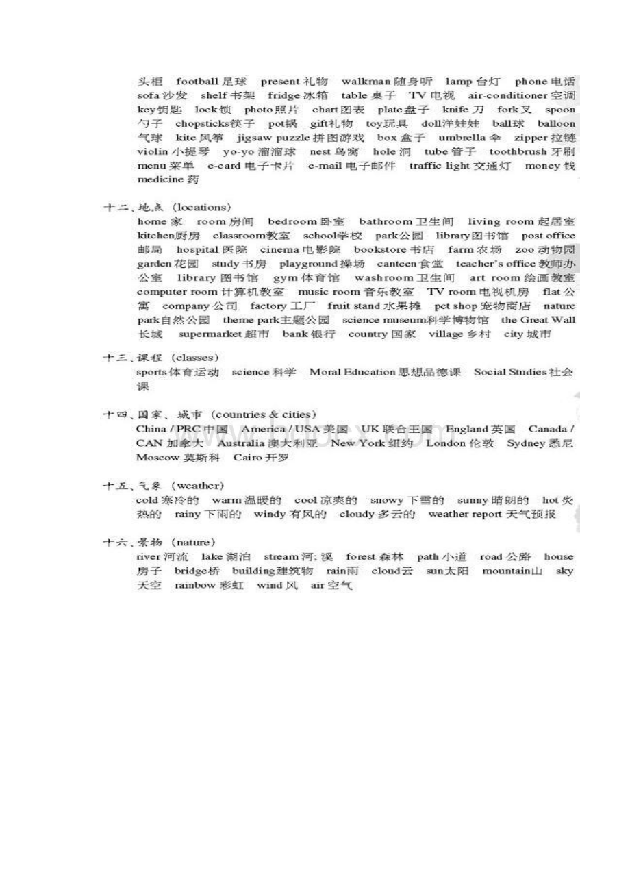 最新Pep小学英语三年级到六年级词汇及句型汇总Word下载.docx_第3页