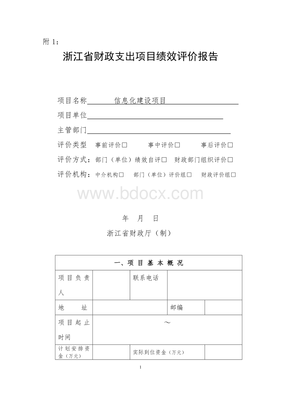 信息化建设项目绩效评价报告Word格式.doc