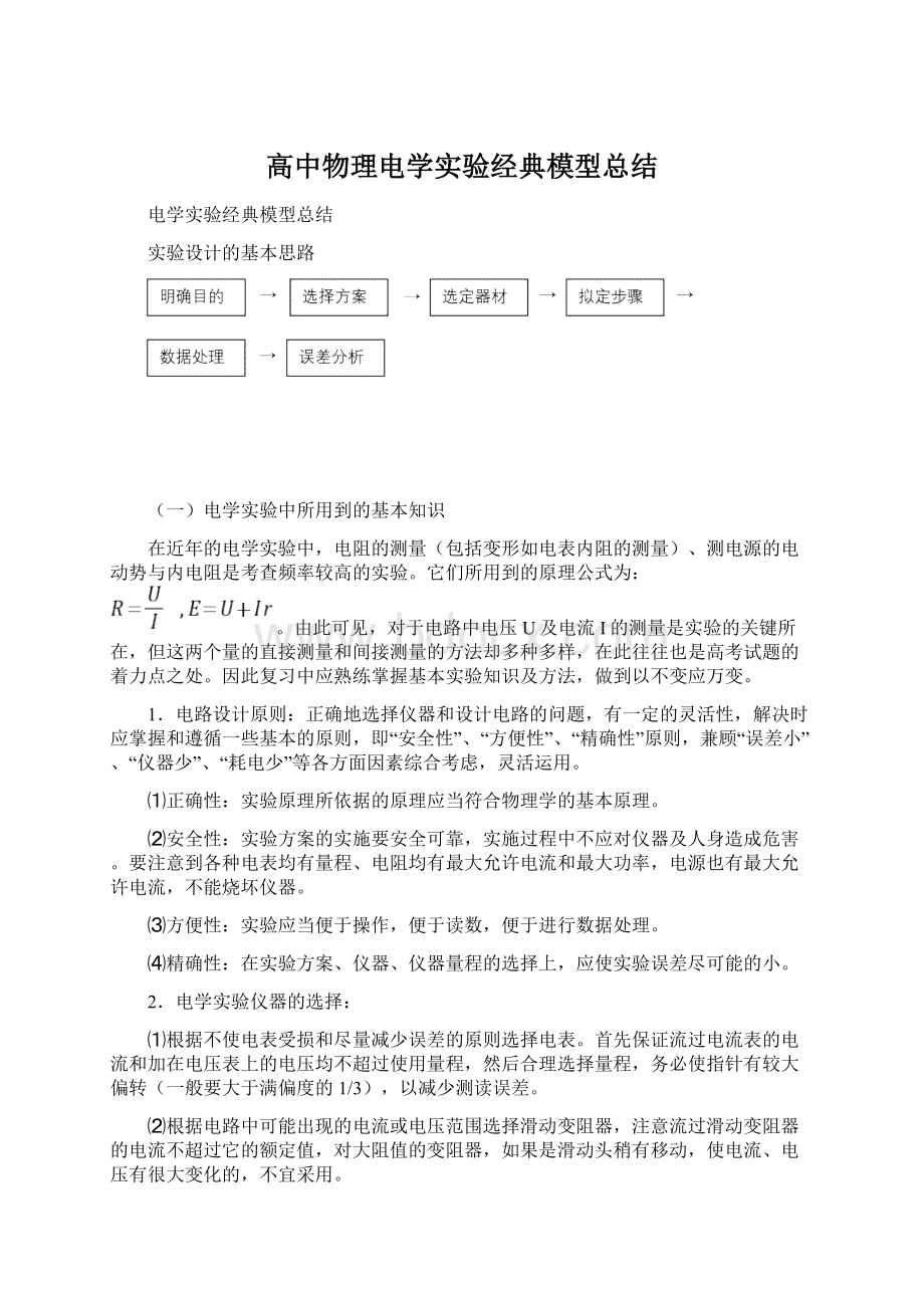 高中物理电学实验经典模型总结.docx_第1页