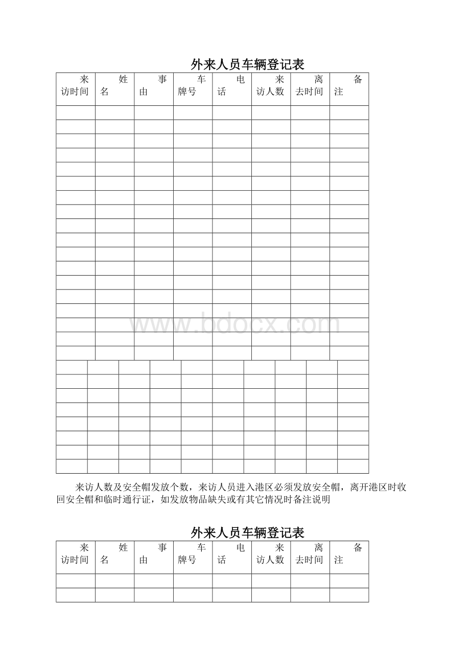 外来人员车辆登记表.docx_第2页