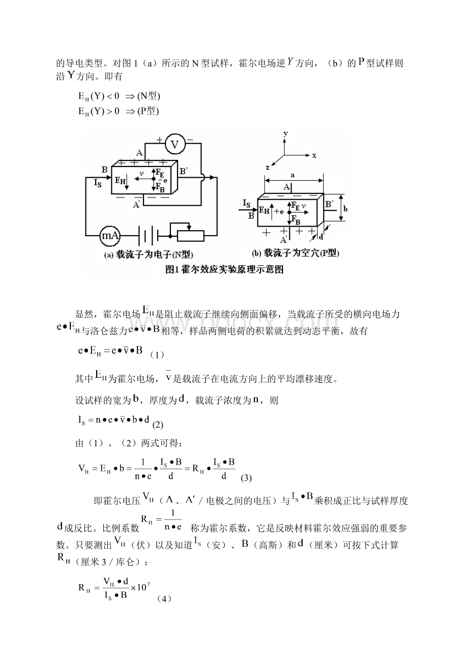 磁场的测定霍尔效应法Word文档格式.docx_第2页