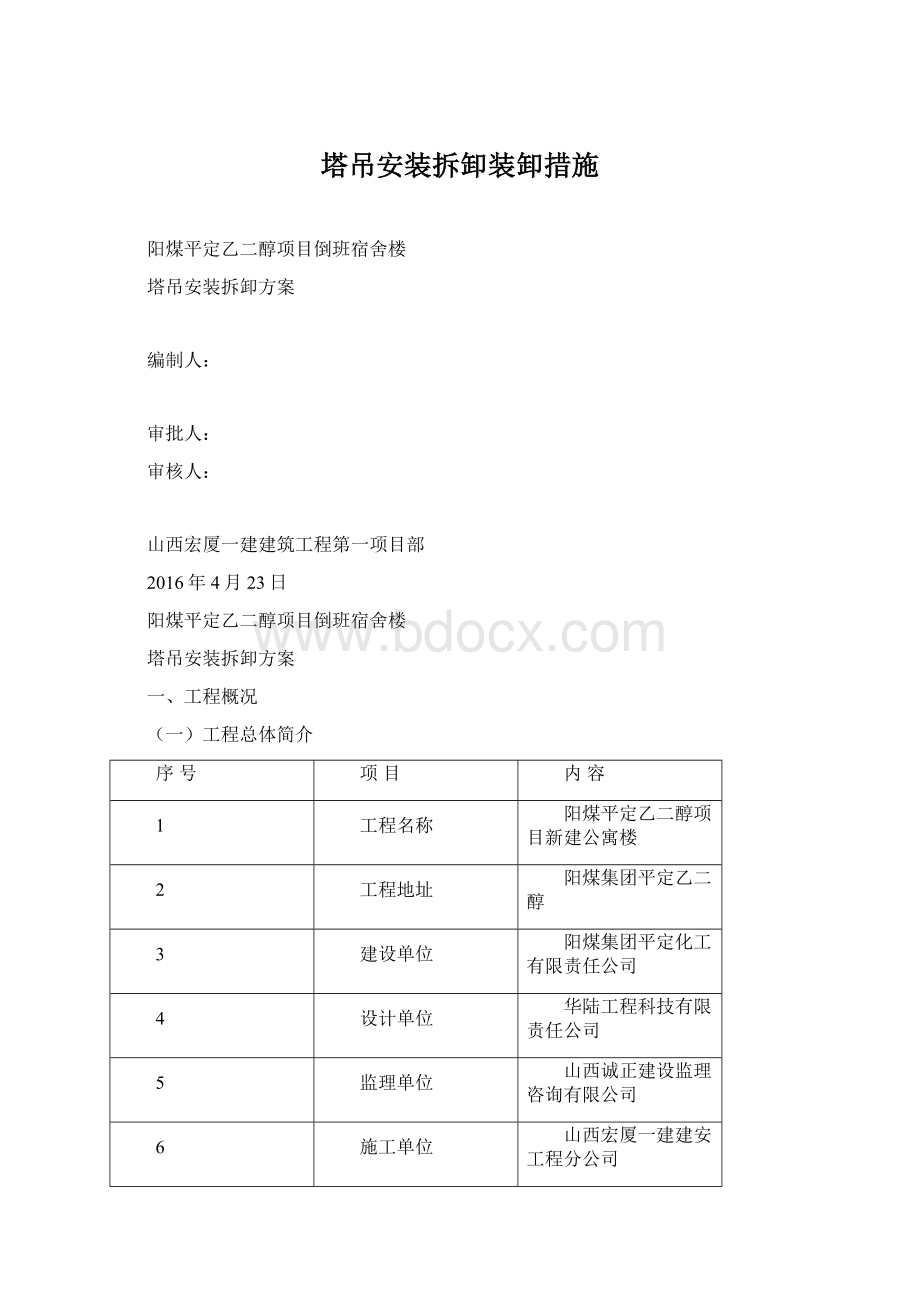 塔吊安装拆卸装卸措施.docx_第1页