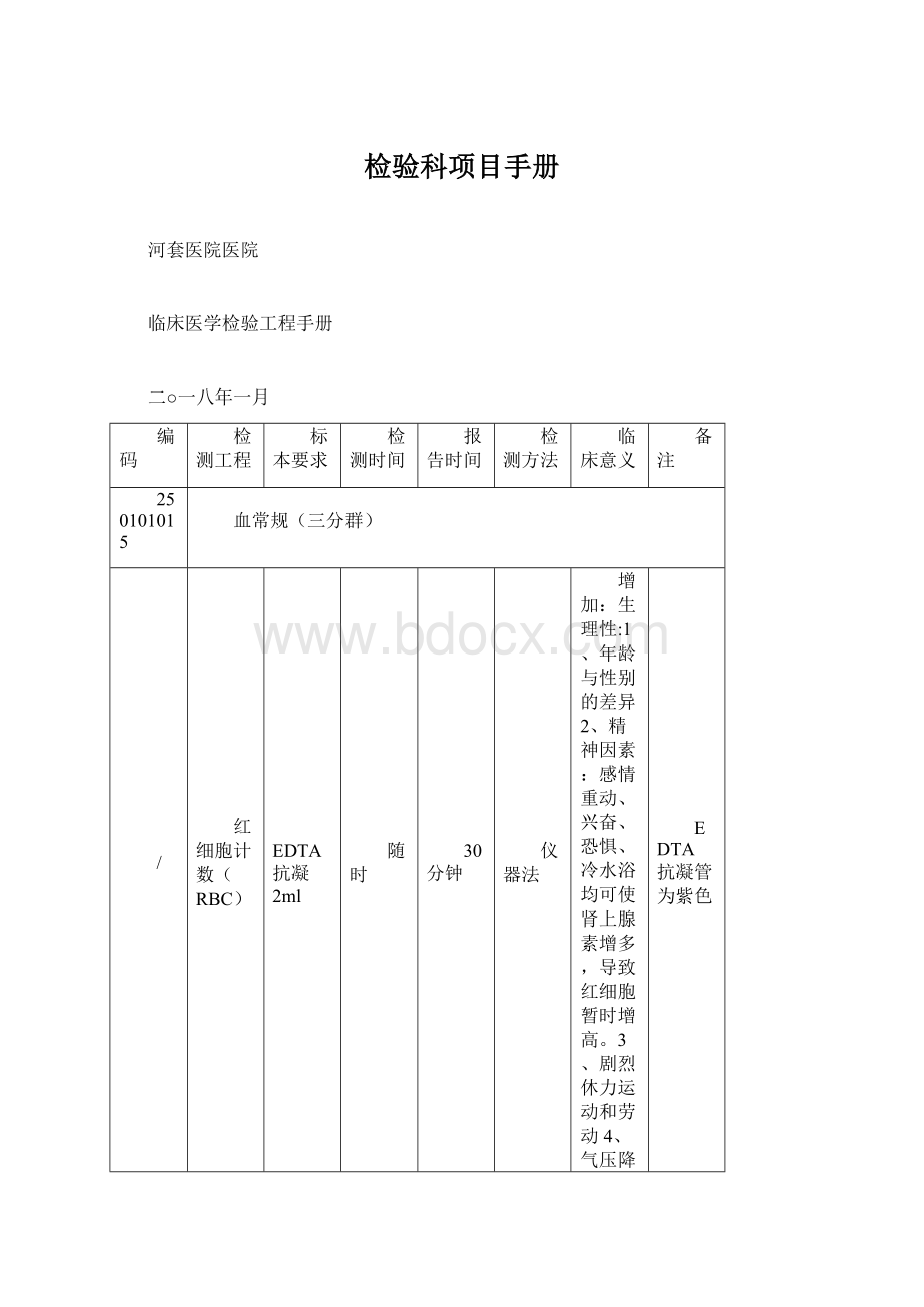 检验科项目手册.docx