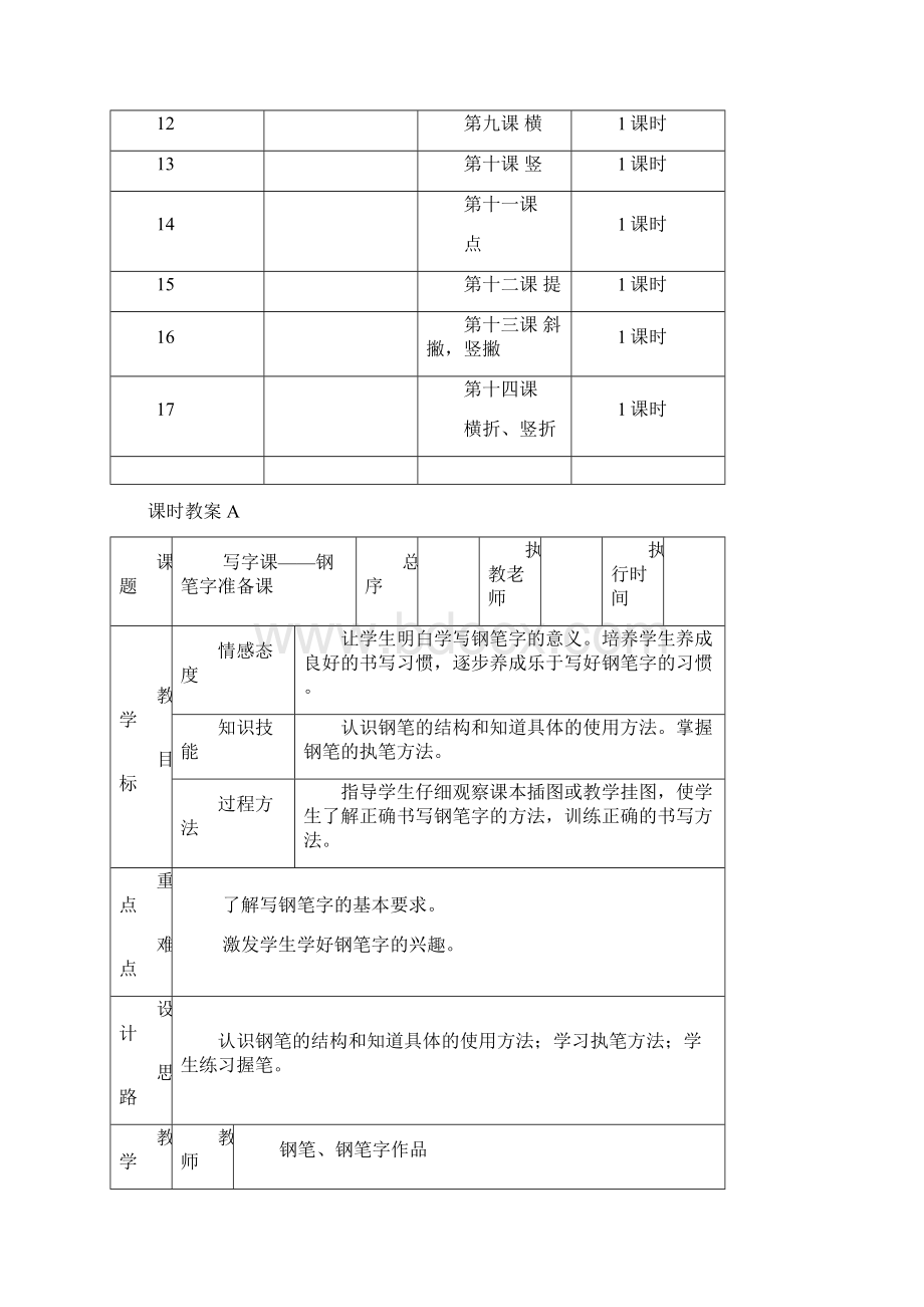 小学三年级想书法写字课教案Word文档下载推荐.docx_第3页