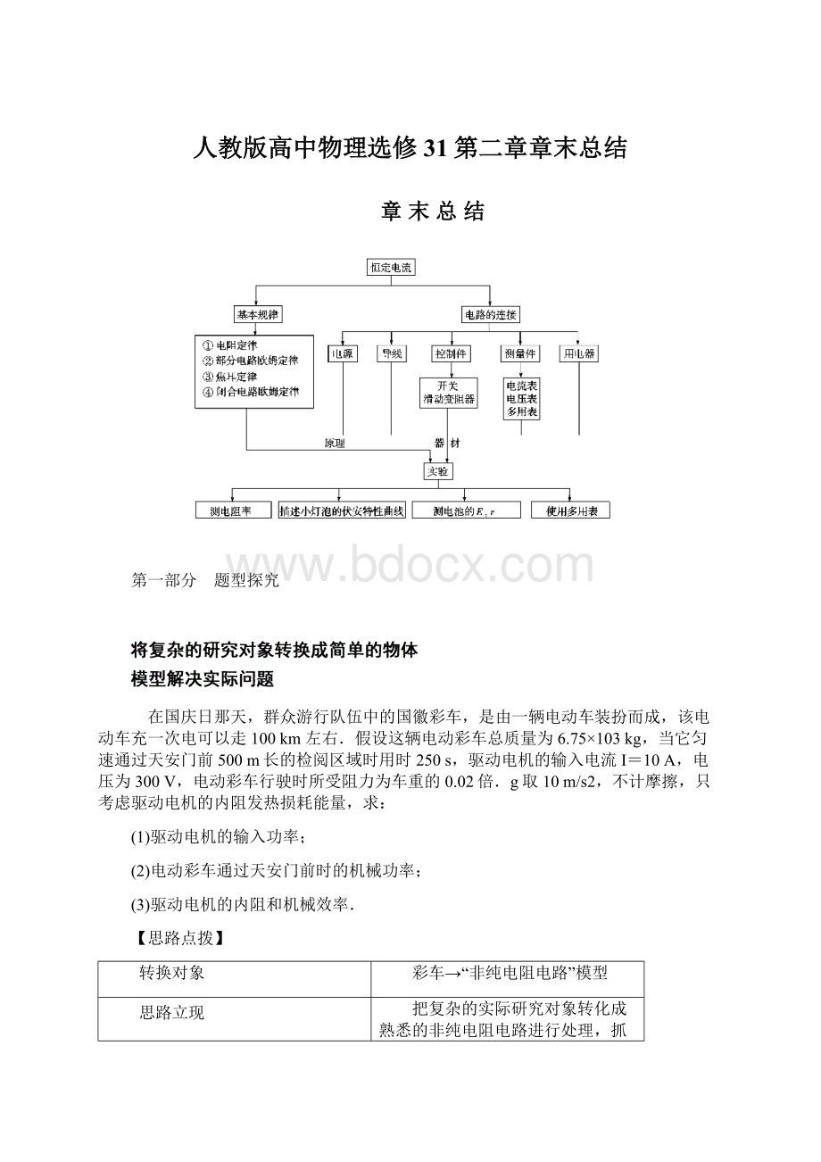 人教版高中物理选修31第二章章末总结.docx