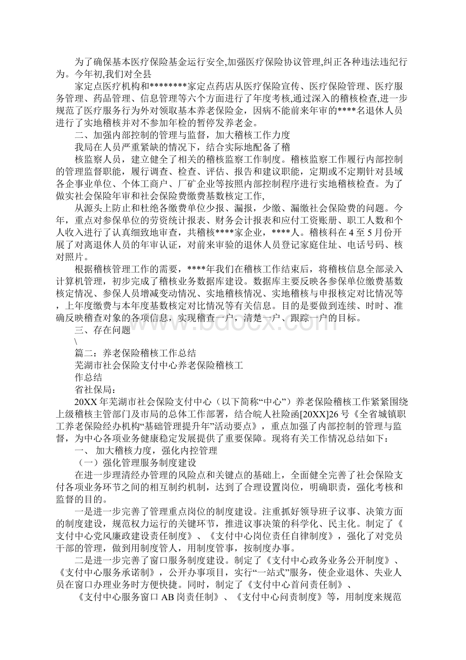 社会保险稽核工作总结Word格式文档下载.docx_第2页