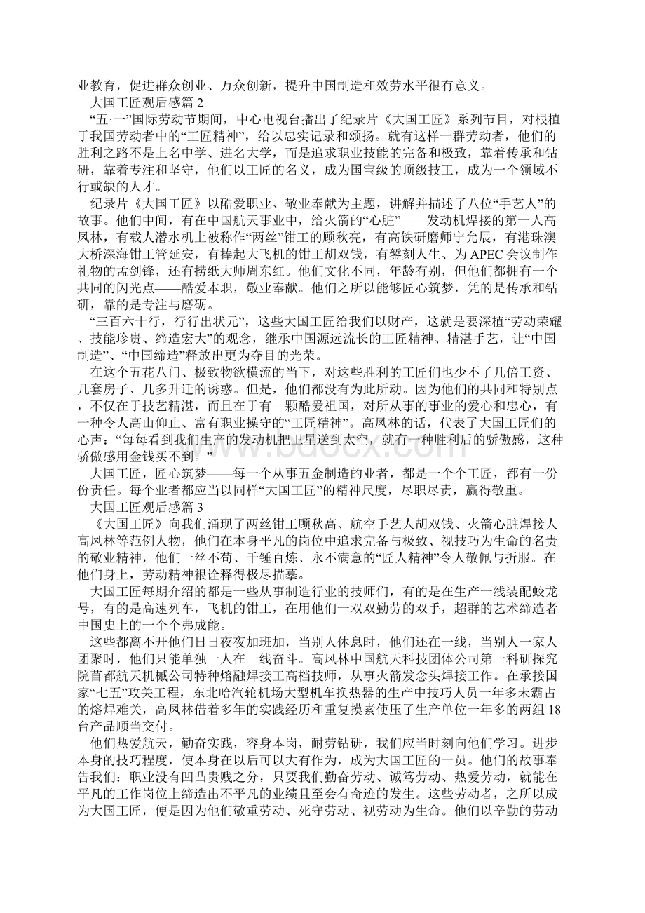 大国工匠纪录片观后感800字5篇.docx_第2页