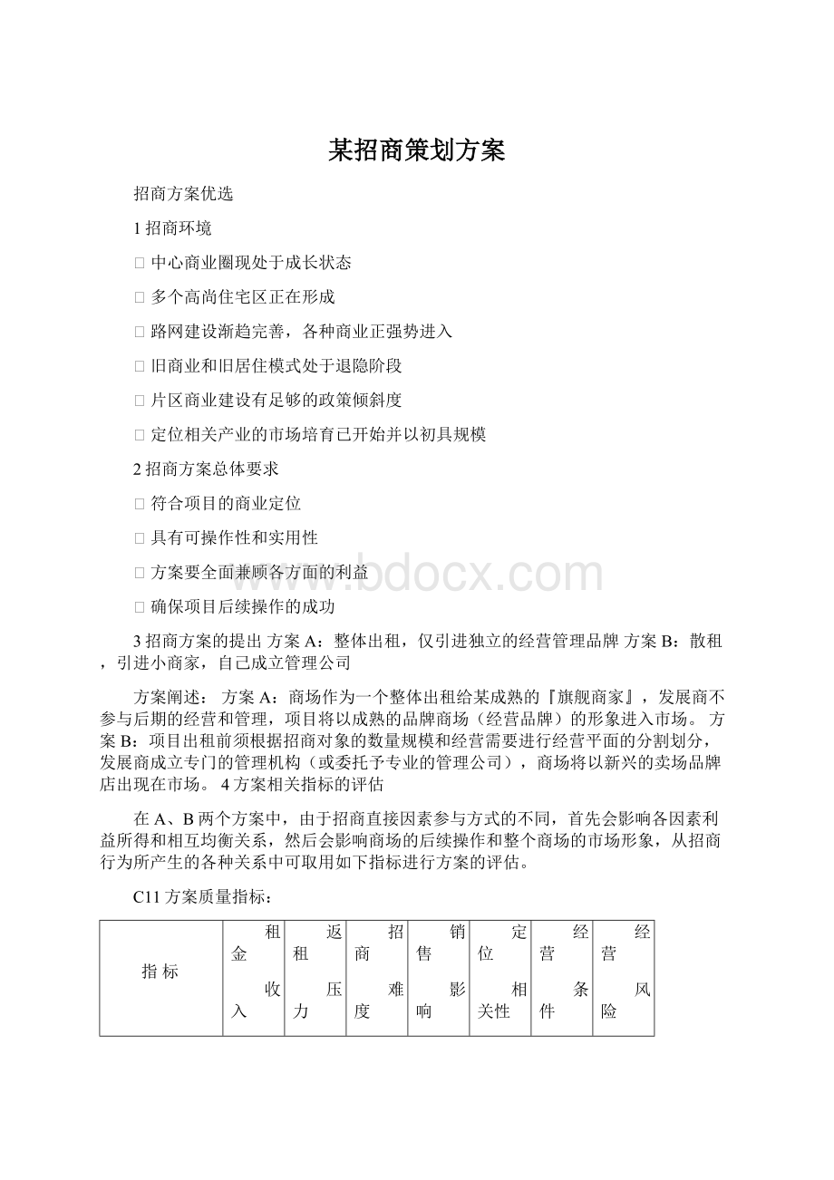 某招商策划方案Word格式文档下载.docx_第1页