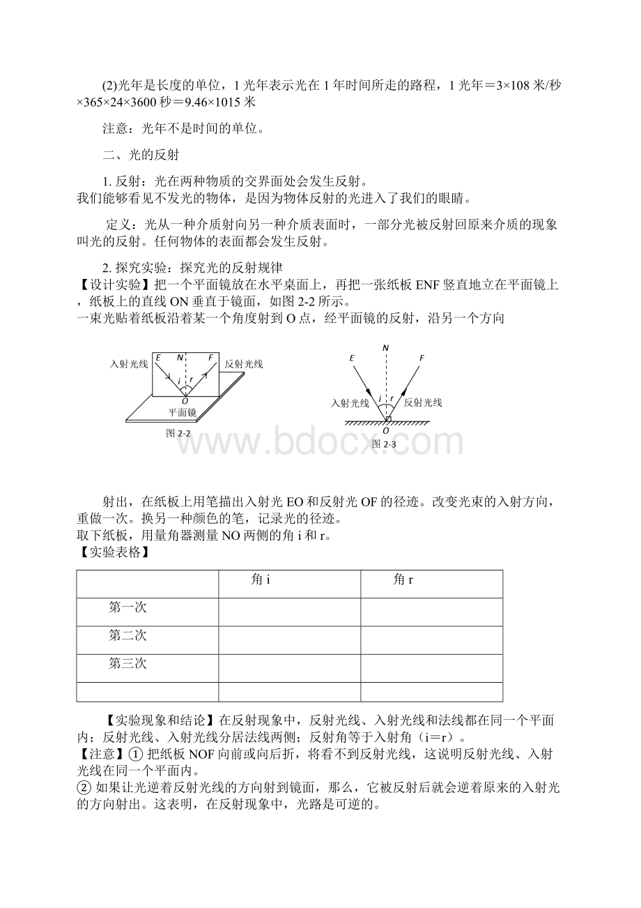 最新初二物理光学知识点大汇总情况.docx_第3页