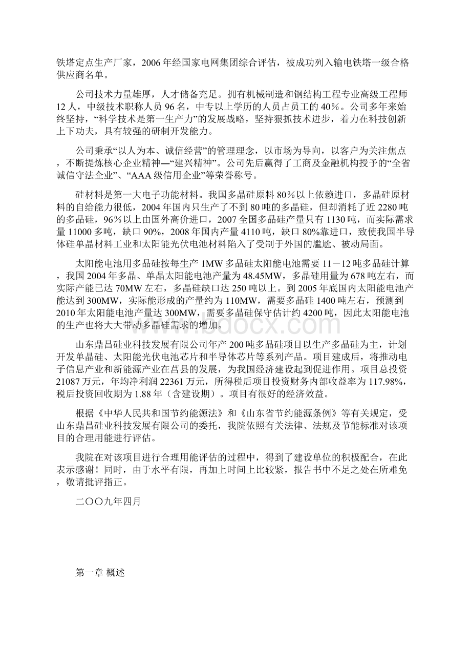 年产200吨电子级多晶硅项目建设可行性研究报告书Word文档格式.docx_第2页