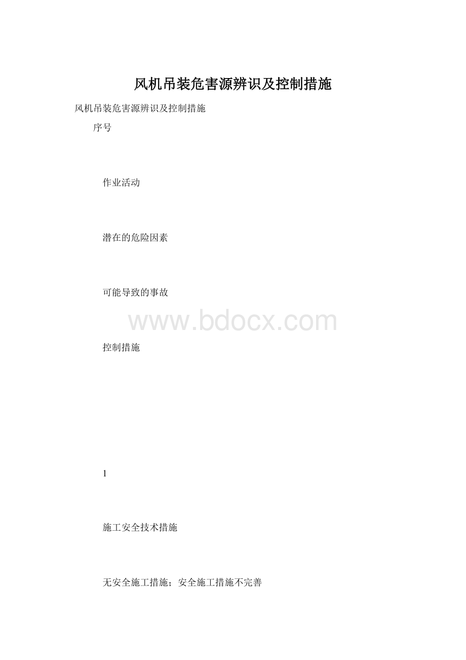 风机吊装危害源辨识及控制措施.docx_第1页