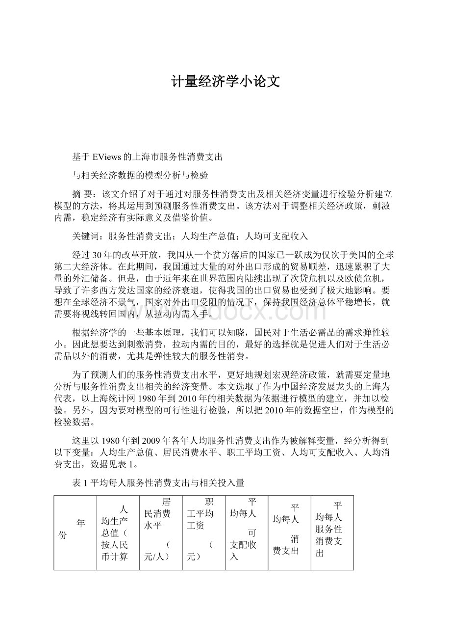 计量经济学小论文.docx