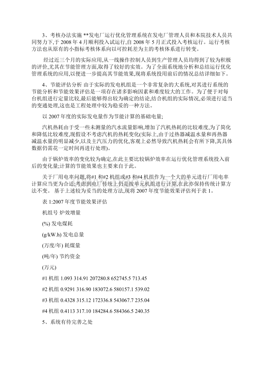 发电厂运行优化管理系统工况分析与节能评估报告可编辑.docx_第2页